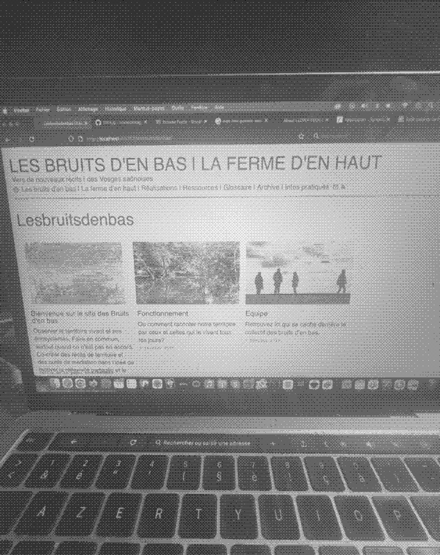 Capture écran du site en cours de création.